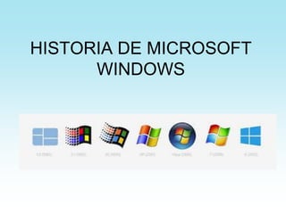 HISTORIA DE MICROSOFT
WINDOWS
 
