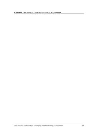 CHAPTER 2: CHALLENGES FACING E-GOVERNMENT DEVELOPMENT
Best-Practice Framework for Developing and Implementing e-Government 36
 