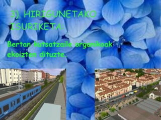 3). HIRIGUNETAKO ISURIKETA: Bertan kutsatzaile organikoak ekoizten dituzte. 