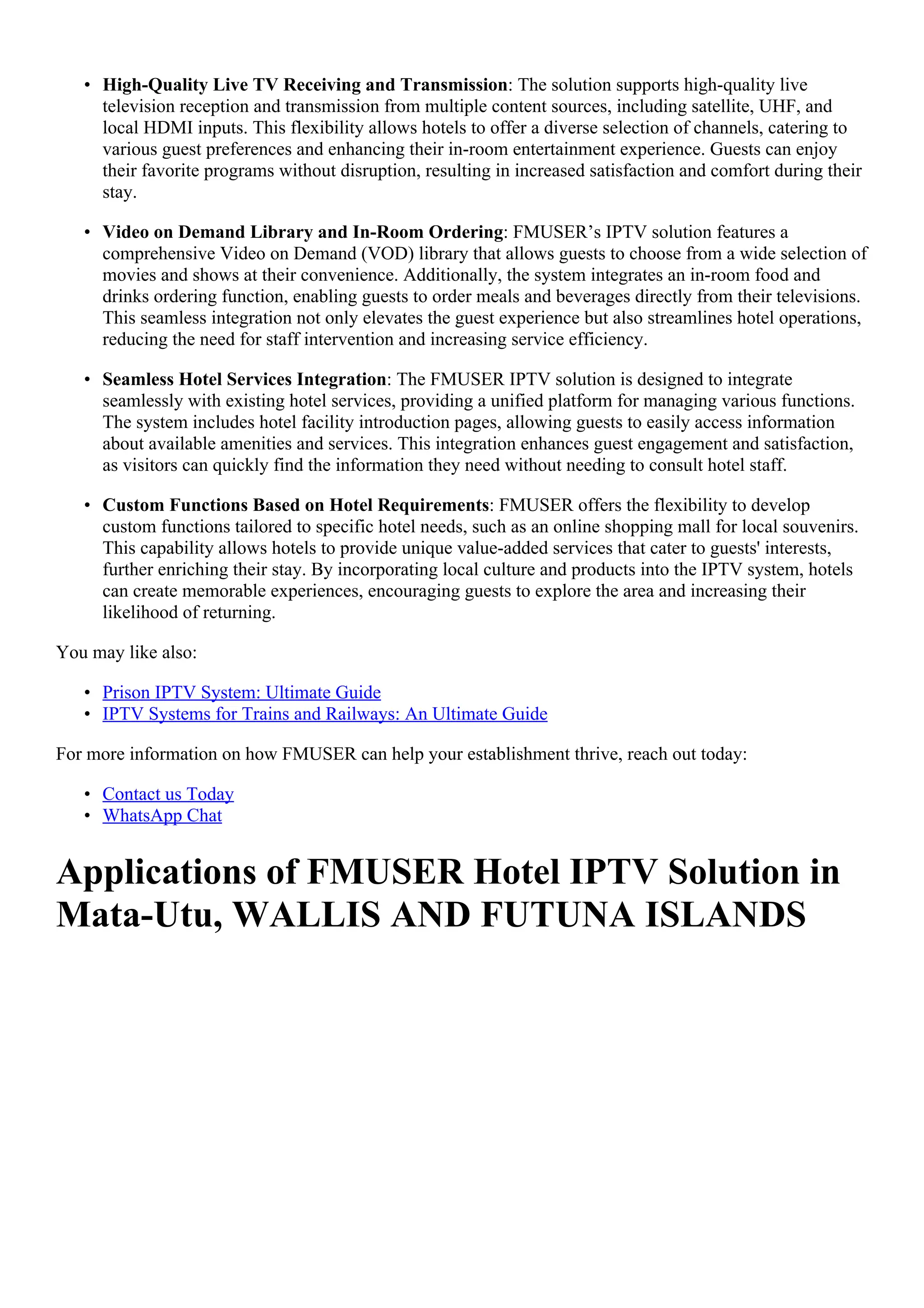 6 Best Hotel IPTV Solution Suppliers in Mata-Utu, WALLIS AND FUTUNA ...