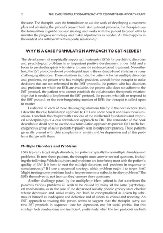 The Case Formulation Approach To Cognitivebehavior Therapy Reprint ...