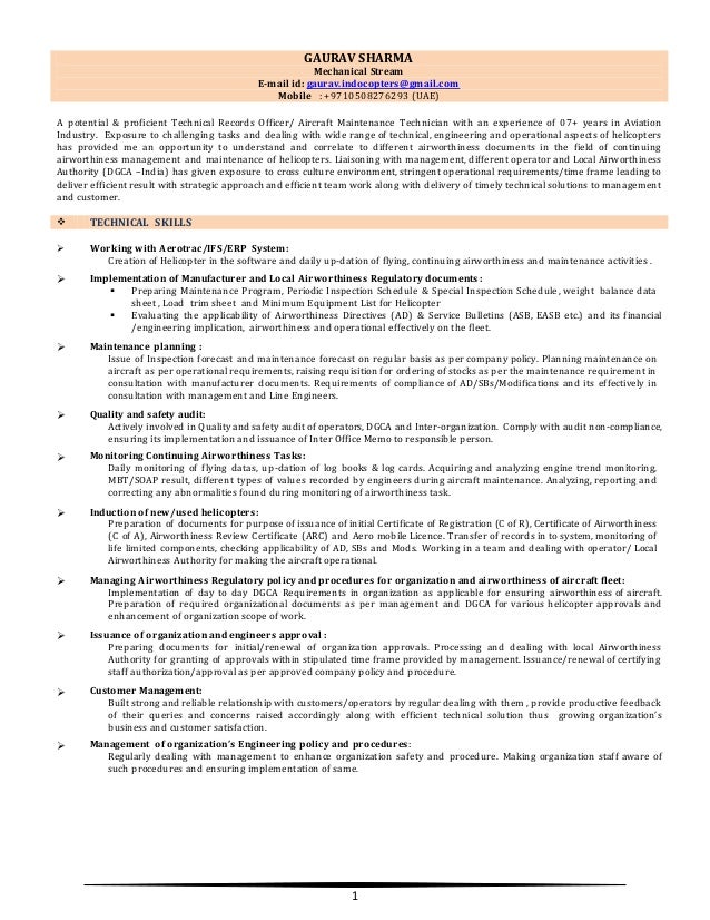 preparation of curriculum vitae