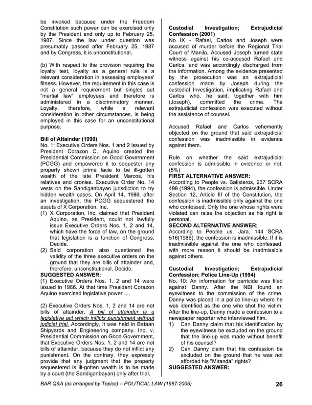 Political Law Bar Questions Guide