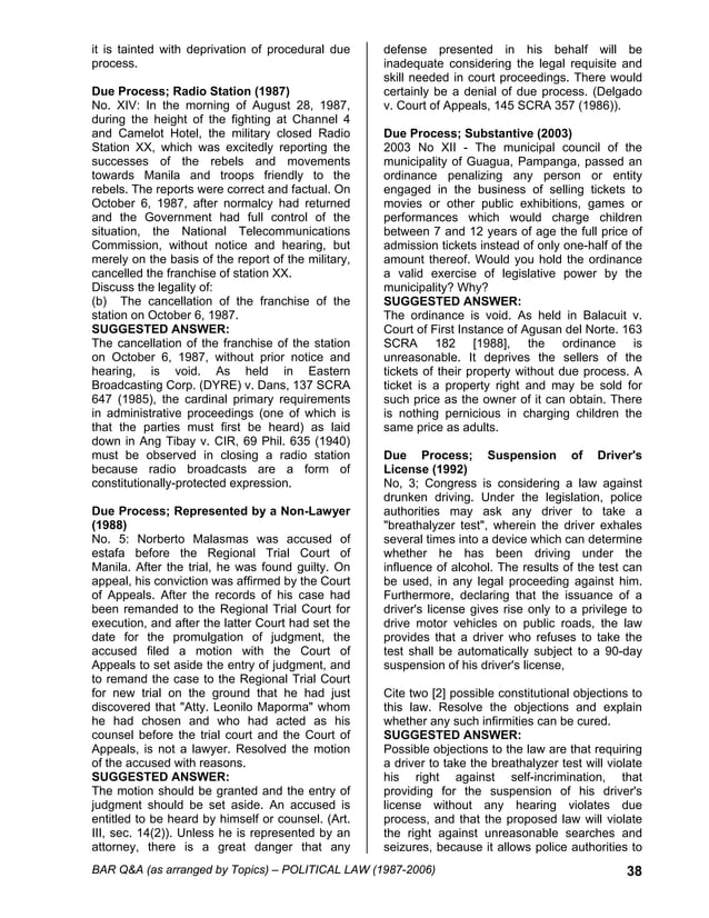 Political Law Bar Questions Guide
