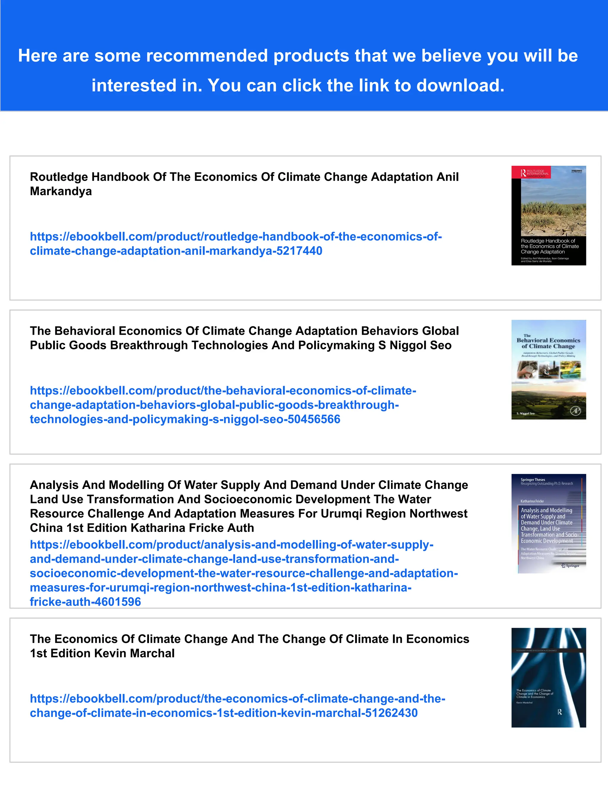 The Economics Of Climate Change Adaptations Past And Present Gary D ...