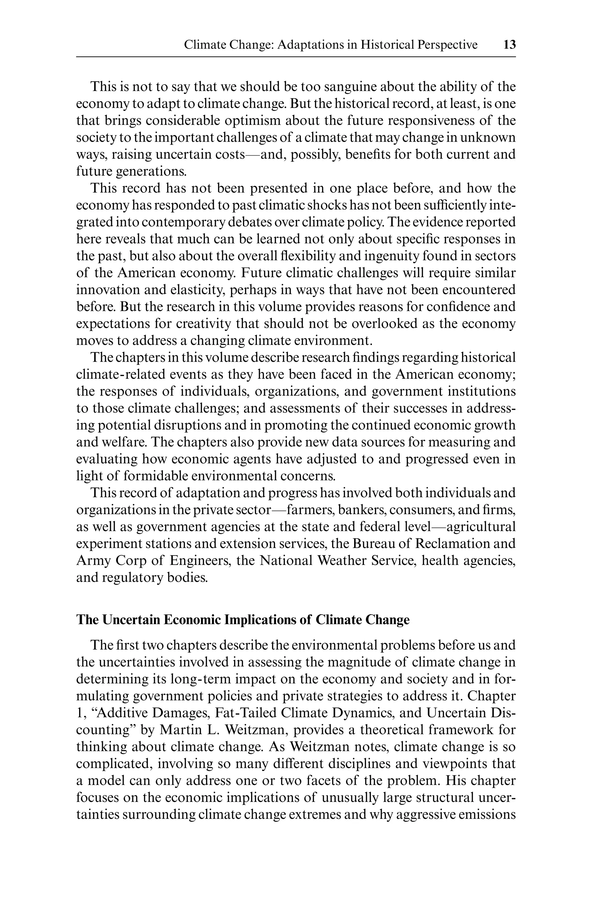 The Economics Of Climate Change Adaptations Past And Present Gary D ...