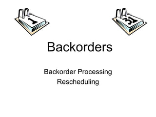 Backorders Backorder Processing Rescheduling 
