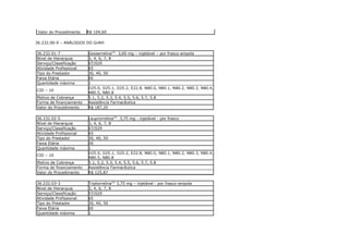 Valor do Procedimento   R$ 104,60

36.232.00-9 – ANÁLOGOS DO GnRH

36.232.01-7              Gosserrelina(O) 3,60 mg – injetável – por frasco-ampola
Nível de Hierarquia      3, 4, 6, 7, 8
Serviço/Classificação    07/029
Atividade Profissional   65
Tipo do Prestador        30, 40, 50
Faixa Etária             00
Quantidade máxima        1
                         D25.0, D25.1, D25.2, E22.8, N80.0, N80.1, N80.2, N80.3, N80.4,
CID – 10
                         N80.5, N80.8
Motivo de Cobrança       5.1, 5.2, 5.3, 5.4, 5.5, 5.6, 5.7, 5.8
Forma de financiamento   Assistência Farmacêutica
Valor do Procedimento    R$ 187,20

36.232.02-5              Leuprorrelina(O) 3,75 mg - injetável - por frasco
Nível de Hierarquia      3, 4, 6, 7, 8
Serviço/Classificação    07/029
Atividade Profissional   65
Tipo do Prestador        30, 40, 50
Faixa Etária             00
Quantidade máxima        1
                         D25.0, D25.1, D25.2, E22.8, N80.0, N80.1, N80.2, N80.3, N80.4,
CID – 10
                         N80.5, N80.8
Motivo de Cobrança       5.1, 5.2, 5.3, 5.4, 5.5, 5.6, 5.7, 5.8
Forma de financiamento   Assistência Farmacêutica
Valor do Procedimento    R$ 125,87

36.232.03-3              Triptorrelina(O) 3,75 mg – injetável - por frasco-ampola
Nível de Hierarquia      3, 4, 6, 7, 8
Serviço/Classificação    07/029
Atividade Profissional   65
Tipo do Prestador        30, 40, 50
Faixa Etária             00
Quantidade máxima        1
 