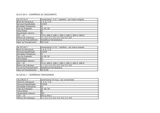 36.237.00-0 – HORMÔNIOS DE CRESCIMENTO

36.237.01-9               Somatropina 4 UI – injetável - por frasco-ampola
Nível de Hierarquia       3, 4, 6, 7, 8
Serviço/Classificação     07/029
Atividade Profissional    65
Tipo do Prestador         30, 40, 50
Faixa Etária              00
Quantidade máxima         90
CID – 10                  E23.0, Q96.0, Q96.1, Q96.2, Q96.3, Q96.4, Q96.8
Motivo de Cobrança        5.1, 5.2, 5.3, 5.4, 5.5, 5.6, 5.7, 5.8
Forma de financiamento    Assistência Farmacêutica
Valor do Procedimento     R$ 14,20

36.237.02-7               Somatropina 12 UI – injetável - por frasco-ampola
Nível de Hierarquia       3, 4, 6, 7, 8
Serviço/Classificação     07/029
Atividade Profissional    65
Tipo do Prestador         30, 40, 50
Faixa Etária              00
Quantidade máxima         30
CID – 10                  E23.0, Q96.0, Q96.1, Q96.2, Q96.3, Q96.4, Q96.8
Motivo de Cobrança        5.1, 5.2, 5.3, 5.4, 5.5, 5.6, 5.7, 5.8
Forma de financiamento    Assistência Farmacêutica
Valor do Procedimento     R$ 54,80

36.238.00-7 – HORMÔNIOS TIREOIDIANOS

 36.238.01-5              Levotiroxina 25 mcg – por comprimido
 Nível de Hierarquia      3, 4, 6, 7, 8
 Serviço/Classificação    07/029
 Atividade Profissional   65
 Tipo do Prestador        30, 40, 50
 Faixa Etária             00
 Quantidade máxima        300
 CID – 10                 E03.0, E03.1
 Motivo de Cobrança       5.1, 5.2, 5.3, 5.4, 5.5, 5.6, 5.7, 5.8
 