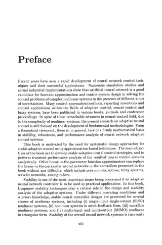 Stable Adaptive Neural Network Control 1st Edition Ss Ge Cc Hang | PDF