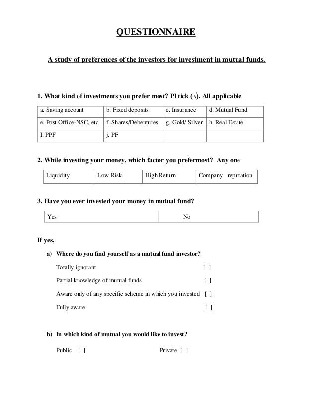 questionnaire on investment pattern N dharani, m inbalakshmi, j murugapandi- investment pattern of working women in dindigul district european academic research - vol ii, issue 7 / october 2014. questionnaire on investment pattern N dharani, m inbalakshmi, j murugapandi- investment pattern of working women in dindigul district european academic research - vol ii, issue 7 / october 2014.