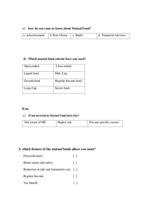 25786437 questionnaireonmutualfundinvetment