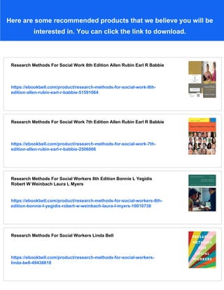 Research Methods For Social Work 9e Allen Rubin Earl R Babbie | PDF