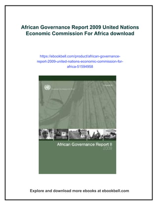 African Governance Report 2009 United Nations Economic Commission For ...