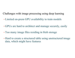 I7#..%,$%* @+/7 +"#$% 9'()%**+,$ >*+,$ 6%%9 .%#',+,$
! 0+"+/%6 (,N9'%" 8&O #A#+.#4+.+/5 /( /'#+, "(6%.*
! 8&O* #'% 7#'6 /( #')7+/%)/ #,6 "#,#$% *%)>'%.5D %#*+.5
! J(( "#,5 +"#$% :+.%* '%*+6+,$ +, 4.(4 */('#$%
! P#'6 /( )'%#/% # */'>)/>'%6 /#4.% >*+,$ >,*/'>)/>'%6 +"#$%
6#/#D @7+)7 "+$7/ 7#A% :%#/>'%*
 