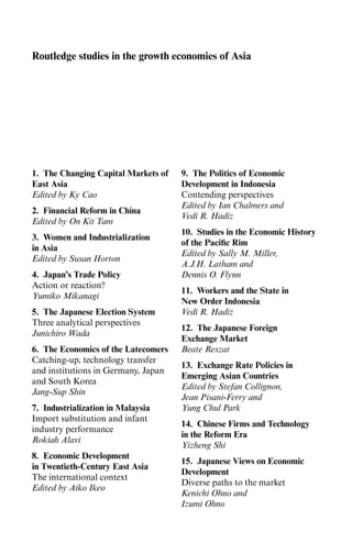 The Rise Of Asia Trade And Investment In Global Perspective 1st Edition ...