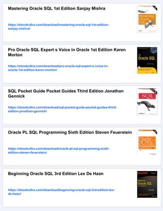 Oracle SQL tuning pocket reference 1st ed Edition Mark Gurry | PDF