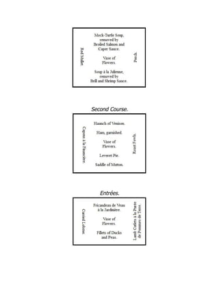 Second Course.
Entrées.
 