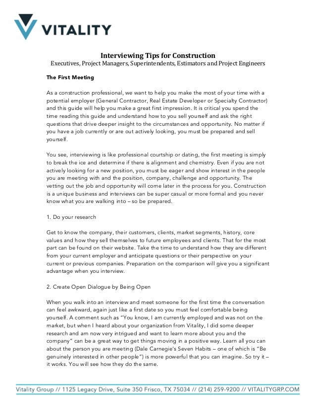 2017 Interview Preparation & Guide_Confidential_Vitality