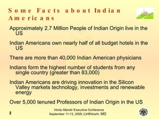 Some Facts about Indian Americans ,[object Object],[object Object],[object Object],[object Object],[object Object],[object Object]
