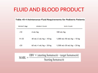 FLUID AND BLOOD PRODUCT
 
