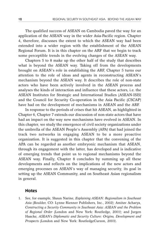 Regional Security In Southeast Asia Beyond The Asean Way Mely ...