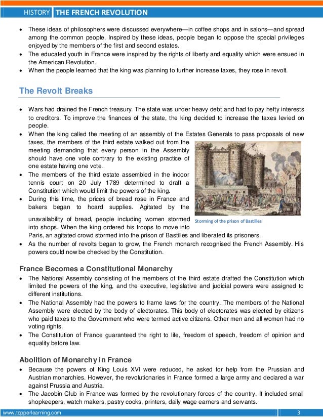 the french revolution notes (class 9th)