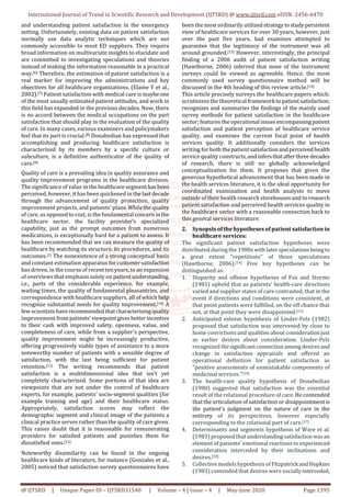 An Overview of Patient Satisfaction and Perceived Care of Quality | PDF