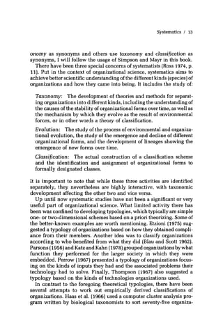 Organizational Systematics Taxonomy Evolution Classification Reprint ...