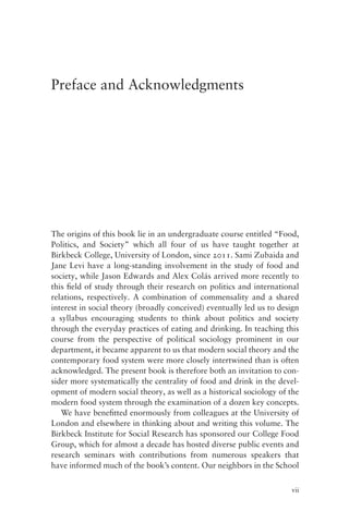 Food Politics And Society Social Theory And The Modern Food System ...