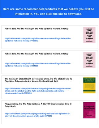 Brightauth Aids The Making Of A Chronic Disease Reprint 2019 Elizabeth Fee Editor ...