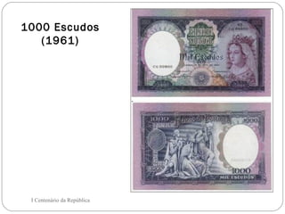 1000 Escudos (1961) I Centenário da República 