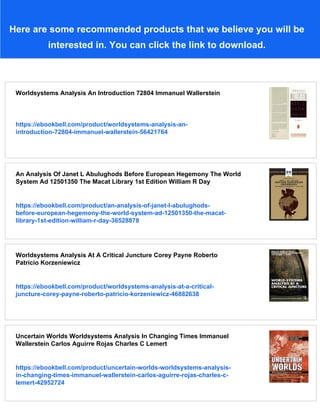 Worldsystems Analysis An Introduction Immanuel Wallerstein Pdf