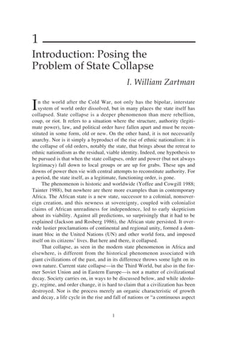 Collapsed States The Disintegration And Restoration Of Legitimate ...