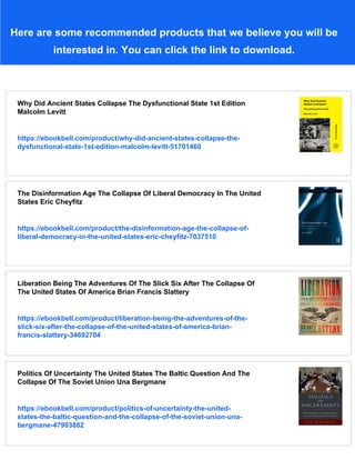 Collapsed States The Disintegration And Restoration Of Legitimate ...