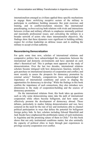 Democratization And Military Transformation In Argentina And Chile ...