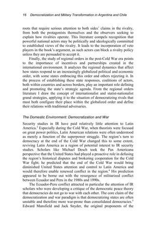 Democratization And Military Transformation In Argentina And Chile ...