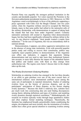 Democratization And Military Transformation In Argentina And Chile ...