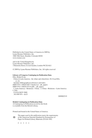 China In Latin America The Whats And Wherefores R Evan Ellis | PDF