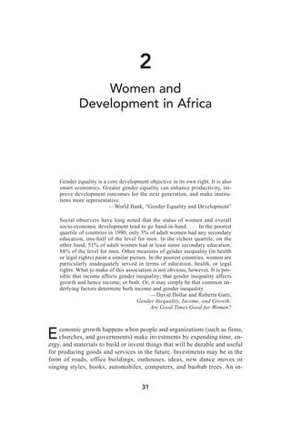 Women And Development In Africa How Gender Works Michael Kevane | PDF