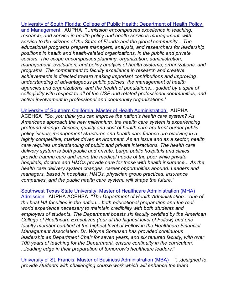 Masters in Public Health Programs