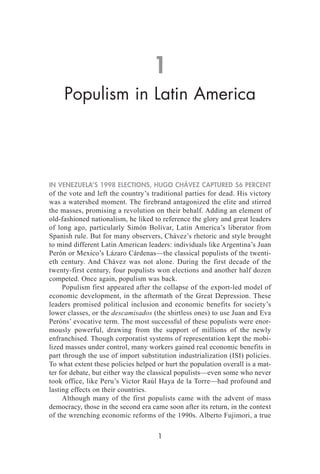 The Resurgence Of Populism In Latin America Robert R Barr | PDF