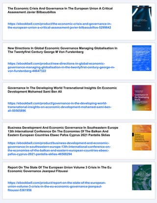 Economic Governance In The Age Of Globalization William Tabb | PDF
