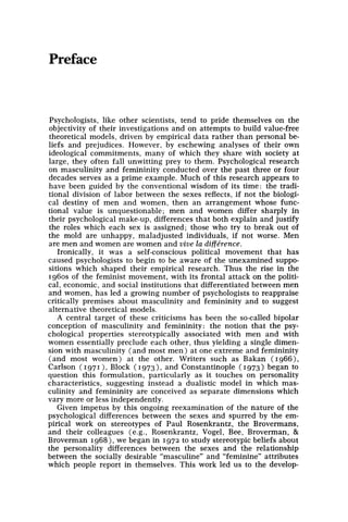 Pirical Masculinity And Femininity Their Psychological Dimensions Correlates ...