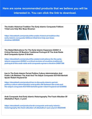 The Early Islamic Conquests Course Book Fred M Donner | PDF