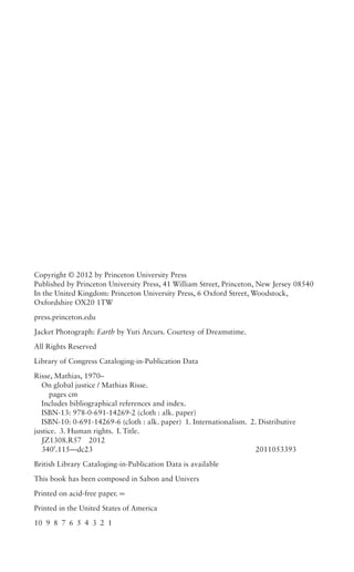 Mathias Risse On Global Justice Core Textbook Mathias Risse | PDF