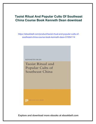 Kenneth Dean Taoist Ritual And Popular Cults Of Southeast China Course Book Kenneth ...