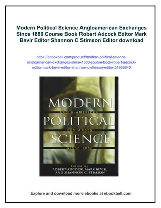 Political Science Net Ebook Modern Political Science Angloamerican Exchanges Since 1880 Course Book ...