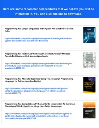 Programming For Corpus Linguistics How To Do Text Analysis With Java ...