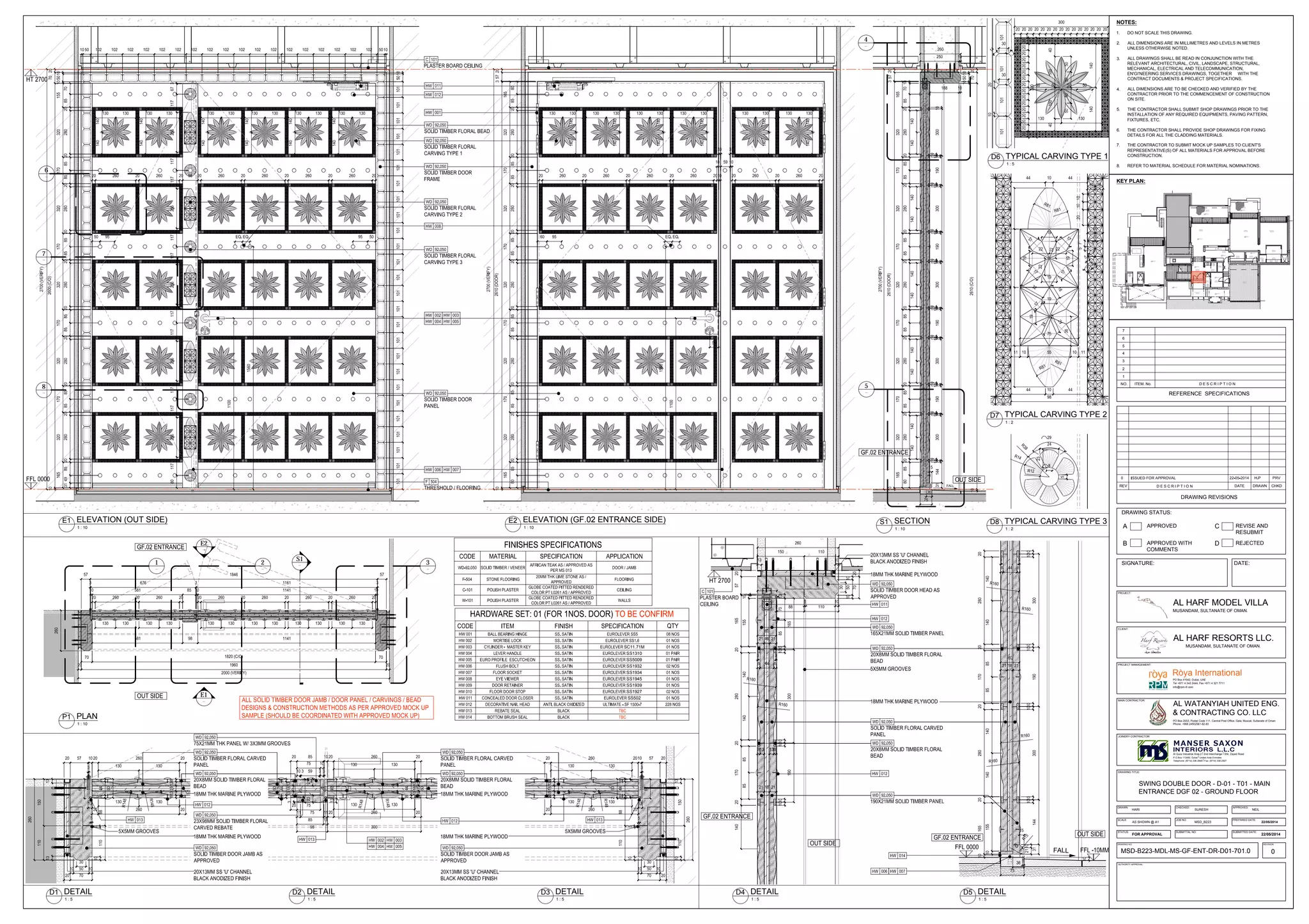 MSD-B223-MDL-MS-GF-ENT-DR-D01-701.0_R0-MAIN DOOR | PDF